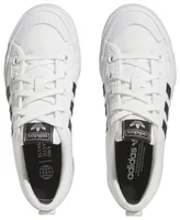 adidas Originals Girls Nizza - Girls' Grade School Tennis Shoes White/Black