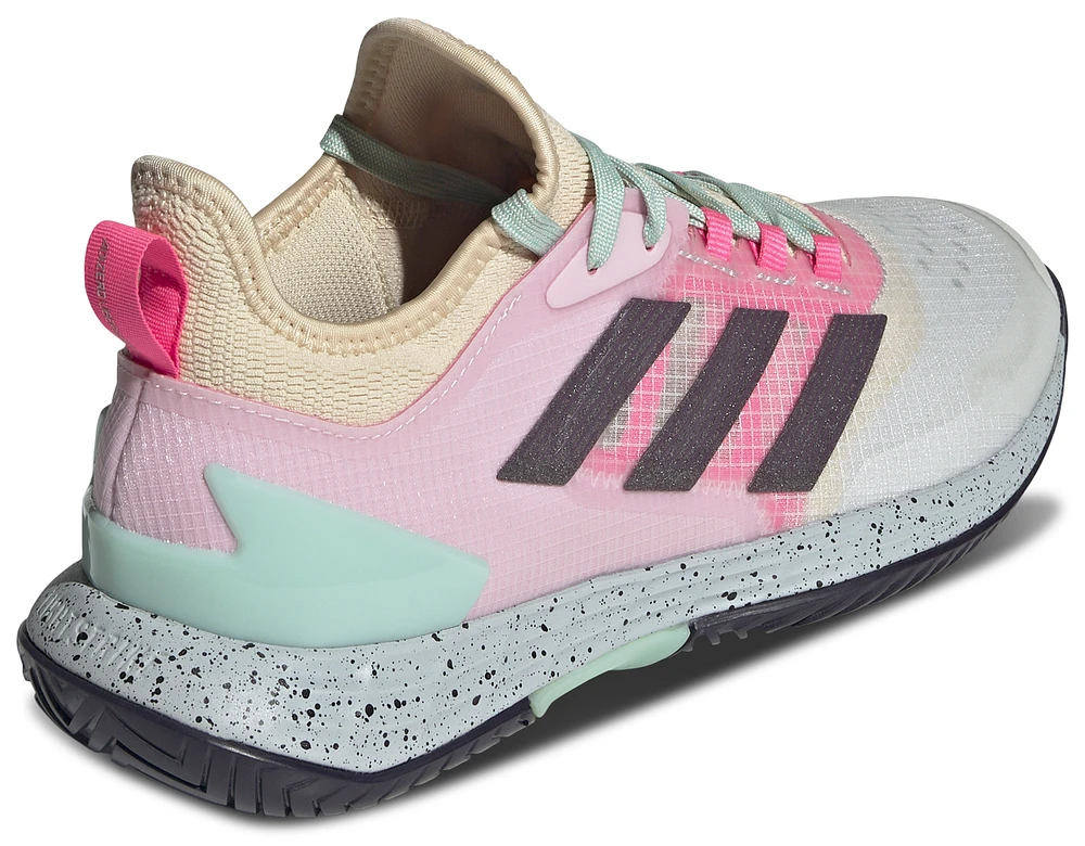 adidas Mens Adizero Ubersonic 4.1 Tennis Shoes - Aurora Met/Semi Flash Aqua/Crystal White