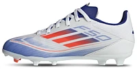 adidas Boys adidas F50 League FG - Boys' Grade School Soccer Shoes White/Solar Red/Lucid Blue Size 03.5