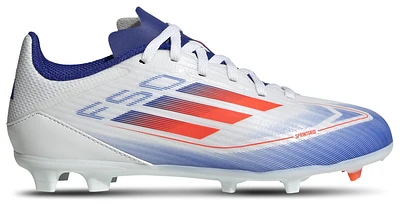 adidas Boys adidas F50 League FG - Boys' Grade School Soccer Shoes White/Solar Red/Lucid Blue Size 03.5