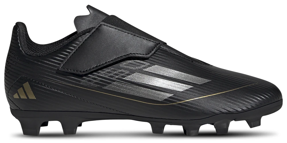 adidas Boys F50 Club Hook-and-Loop - Boys' Grade School Soccer Shoes Black/Iron Metallic/Gold Metallic