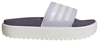 adidas Womens adidas Adilette Platform Slides - Womens Shoes Silver Dawn/Zero Metallic/Shadow Violet Size 09.0
