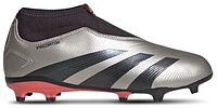 adidas Boys Predator League Laceless FG - Boys' Grade School Soccer Shoes Platin Metallic/Aurora Black/Turbo