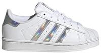 adidas Originals Girls Superstar - Girls' Preschool Tennis Shoes Silver Dawn/White