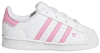 adidas Originals Girls adidas Originals Superstar - Girls' Toddler Shoes Gold Metallic/Ftwr White/Bliss Pink Size 04.0