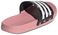 adidas Girls Adilette Comfort Slides - Girls' Preschool Shoes White/Semi Pink Spark/Black