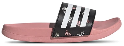 adidas Girls Adilette Comfort Slides - Girls' Preschool Shoes White/Semi Pink Spark/Black