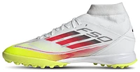 adidas Womens F50 League Mid Soccer Turf - Shoes White/Lucid Red/Solar Yellow