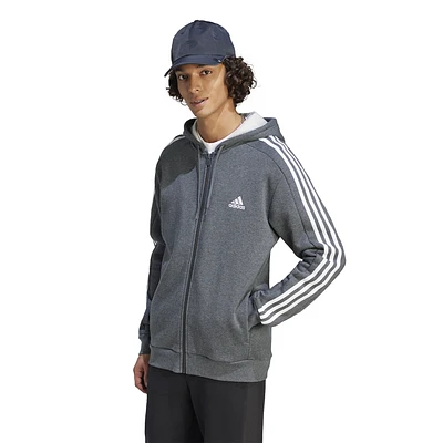 adidas Mens adidas Essentials Fleece 3-Stripes Full-Zip Hoodie