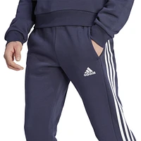 adidas Mens Essentials 3-Stripes Fleece Tapered Cuff Pants - Ink