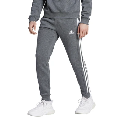 adidas Mens adidas Essentials Fleece 3-Stripes Tapered Cuff Pants - Mens Dark Grey Heather Size S