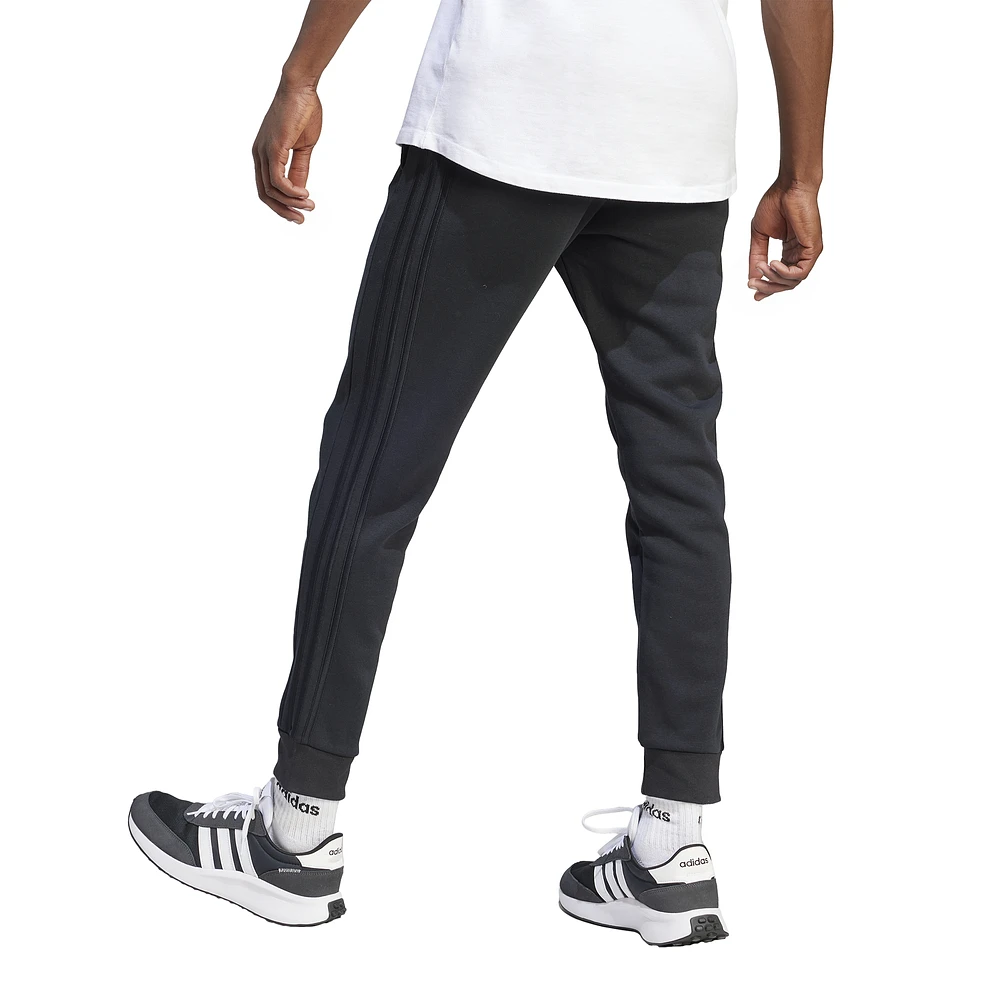 adidas Mens adidas Essentials Fleece 3-Stripes Tapered Cuff Pants - Mens Black Size L