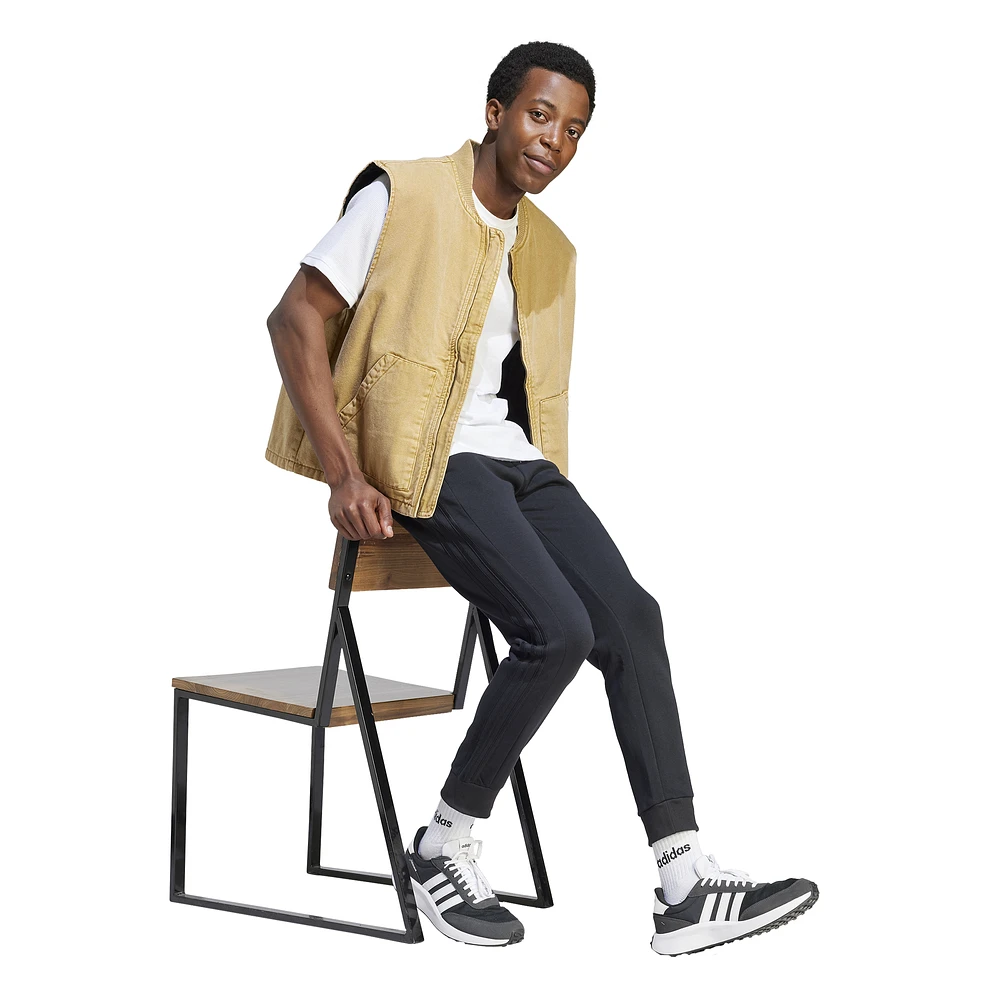 adidas Men's Essentials Fleece Tapered Cuffed Big Logo Pants