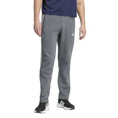 adidas Mens Essentials 3-Stripes Open Hem Fleece Pants