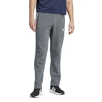 adidas Mens Essentials 3-Stripes Open Hem Fleece Pants - Dark Grey Heather