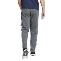 adidas Mens Essentials 3-Stripes Open Hem Fleece Pants - Dark Grey Heather