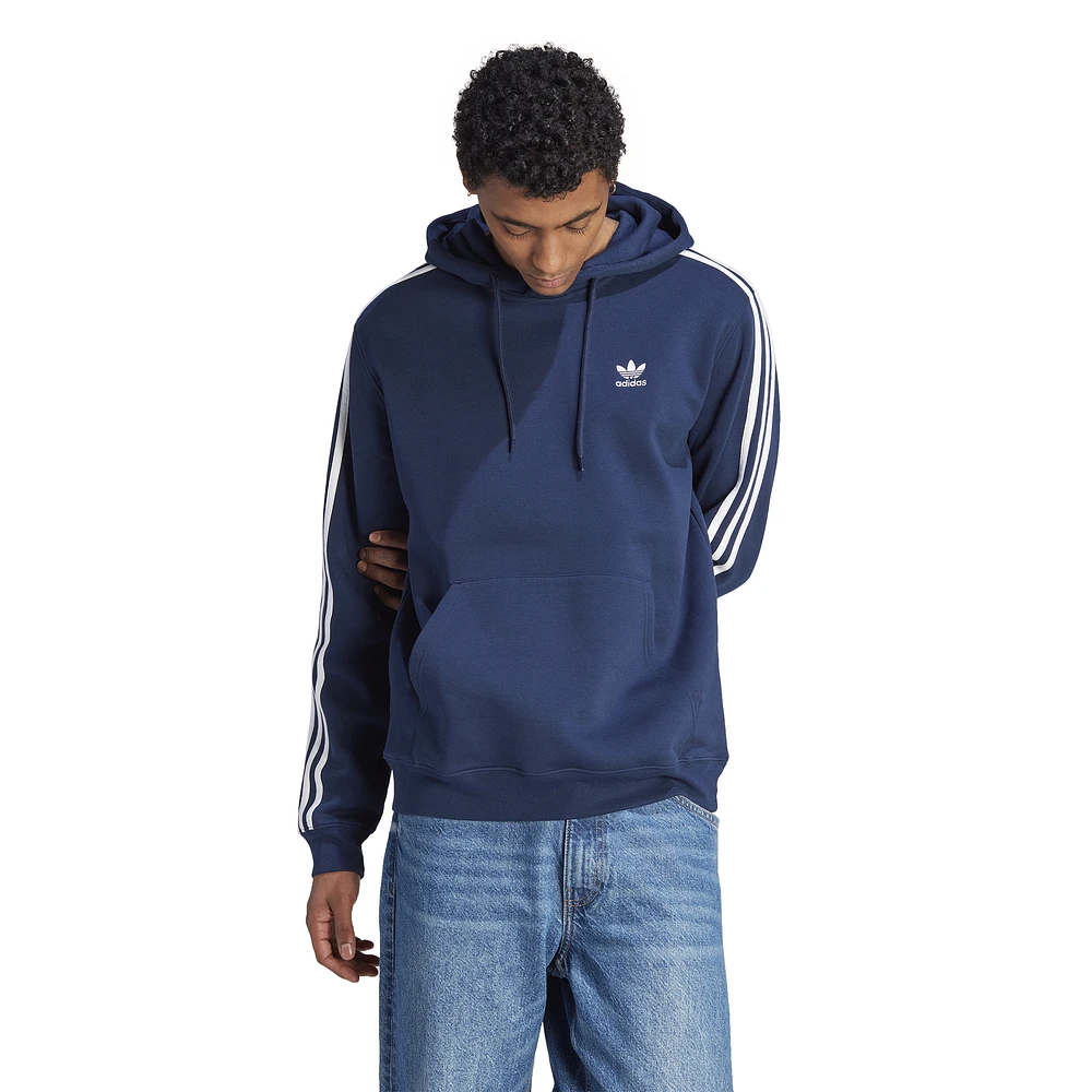 adidas Originals Mens 3 Stripe Fleece Hoodie - Night Indigo