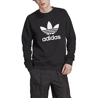 adidas Originals Mens adidas Originals Trefoil Fleece Crew - Mens White/Black Size S