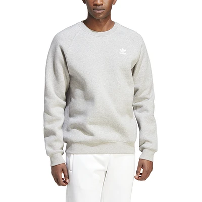 adidas Originals Mens Trefoil Essentials Crewneck Sweatshirt - Medium Grey Heather