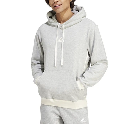 adidas Mens Lounge French Terry Colored Melange Hoodie - Grey