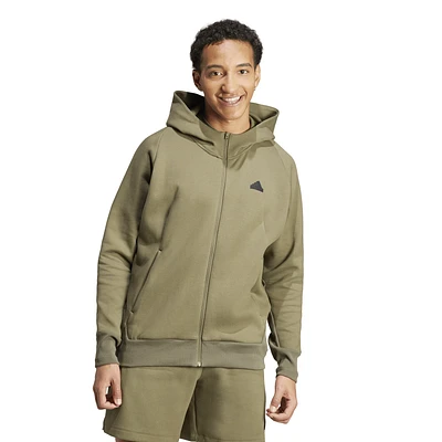 adidas Mens Z.N.E. Full-Zip Hoodie - Olive/Black