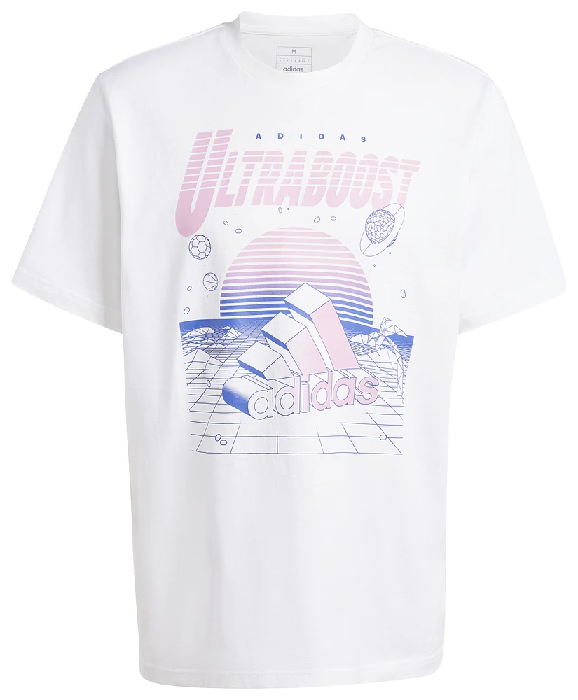 adidas Mens Neon Ultraboost Graphic T-Shirt - White