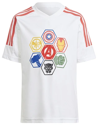 adidas Boys adidas Marvel Avengers T-Shirt - Boys' Grade School White/Bright Red Size S