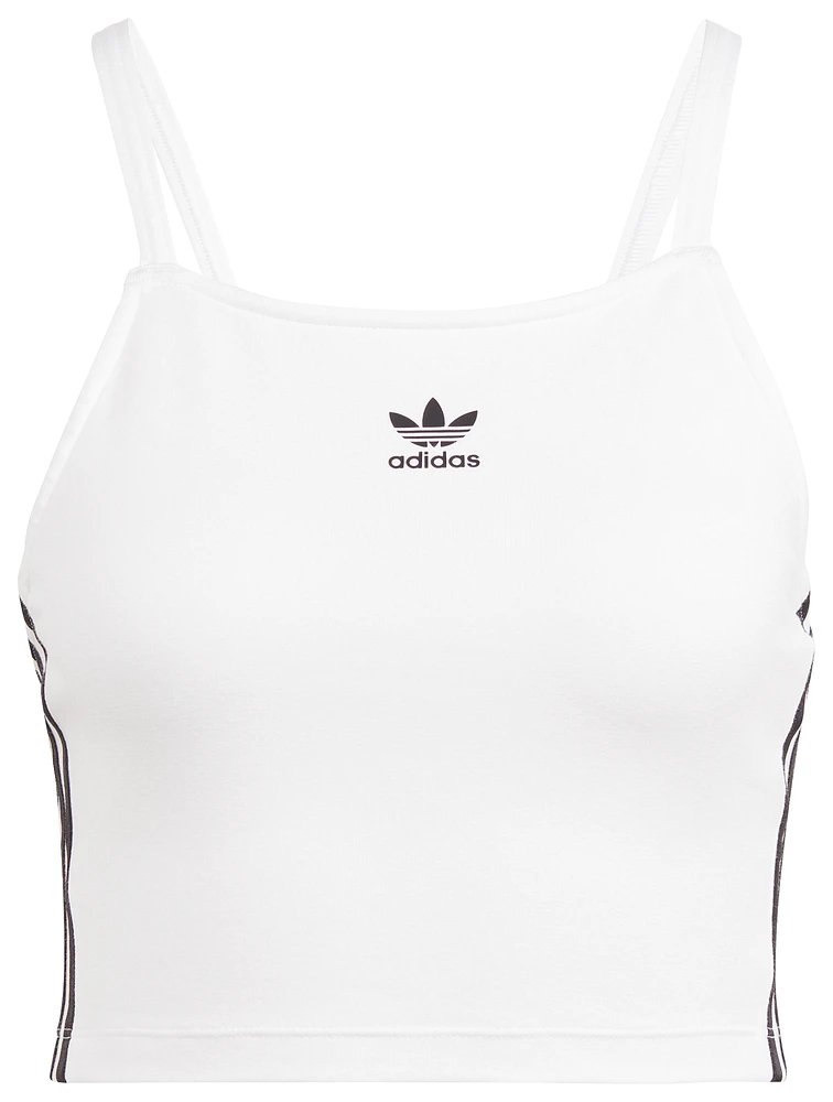 adidas Originals Womens 3 Stripe Crop Top - White/Black