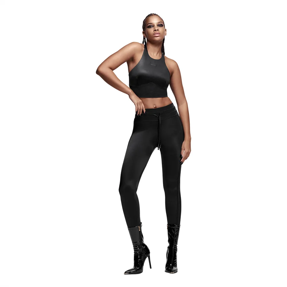 Adidas Womens adidas Ivy Park Shiny Racerback Bra - Womens Black/Black Size  XS