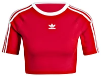 adidas Originals Womens 3-Stripe Baby T-Shirt - Red/White