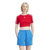 adidas Originals Womens 3-Stripe Baby T-Shirt - Red/White