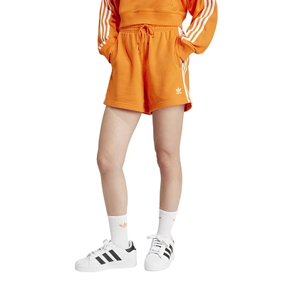adidas Originals Womens adidas Originals 3-Stripes Lifestyle French Terry Shorts - Womens Orange Size M