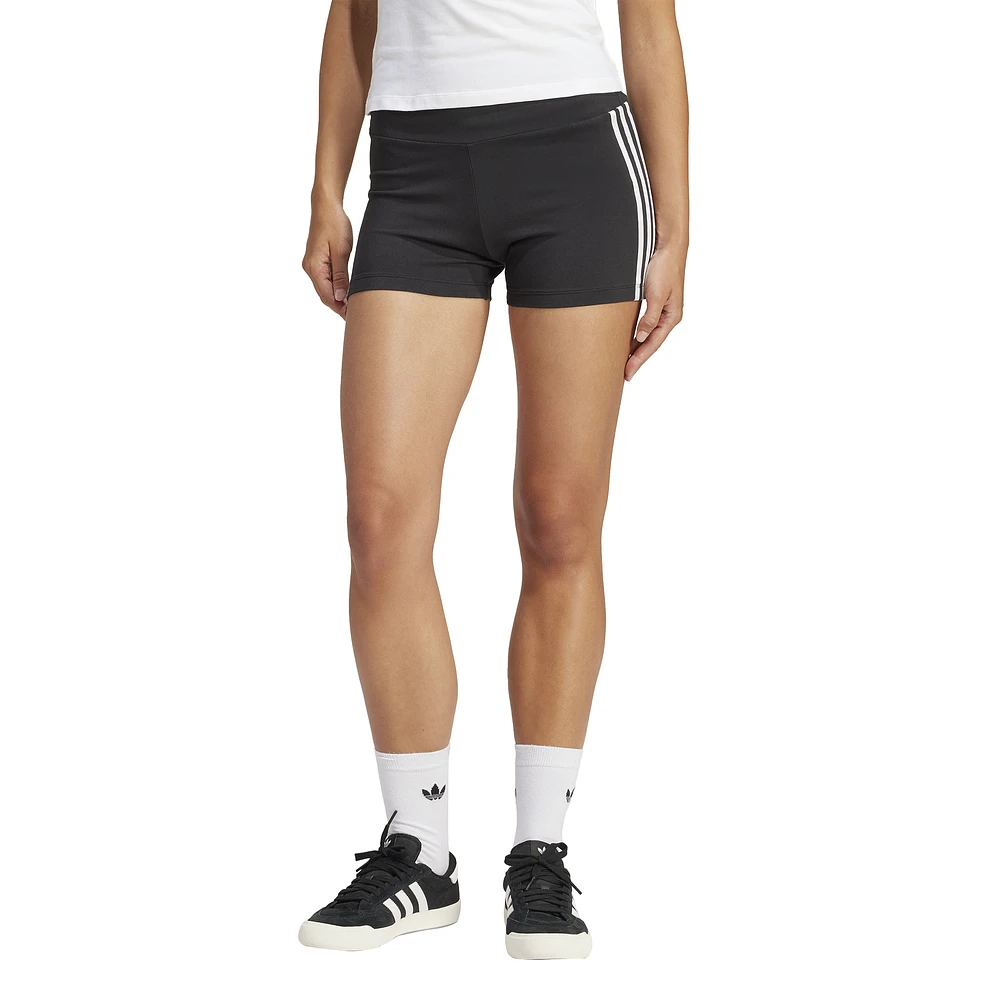 adidas Originals Womens 3 Stripe Booty Shorts - Black/White