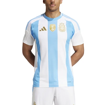 adidas Mens Argentina 2024 Home Soccer Jersey - White/Blue Burst