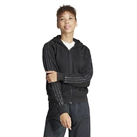 adidas Womens ALL SZN French Terry Wash 3-Stripes FZ Hoodie - Black