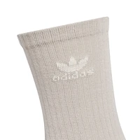 adidas Originals Mens adidas Originals Trefoil Neutrals 6 Pack Crew Socks - Mens White/White Size M