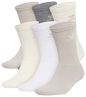 adidas Originals Mens adidas Originals Trefoil Neutrals 6 Pack Crew Socks - Mens White/White Size M