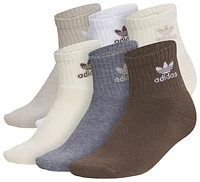 adidas Originals Boys adidas Originals Trefoil 6-Pack Quarter Socks 5-7 - Boys' Grade School Wonder Beige/Earth Strata Brown/Wonder White Size L