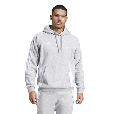 adidas Mens adidas Tiro24 Sweat Hoodie - Mens Medium Grey Heather/White Size XS