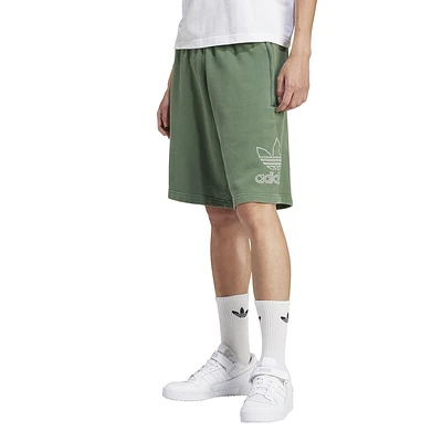 adidas Originals Mens adicolor Outline Trefoil Shorts - Green Oxide/White