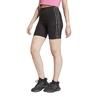 adidas Womens ALL SZN Garment Wash 3-Stripes Bike Shorts - Black