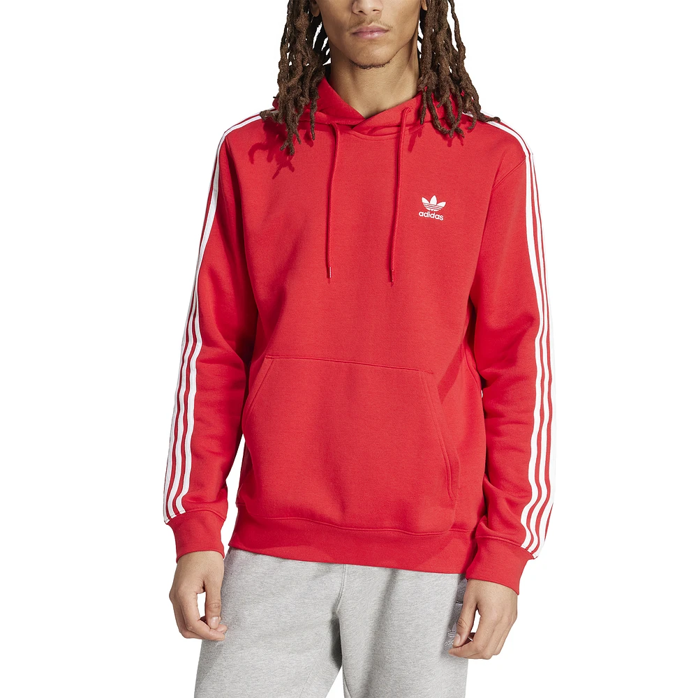 adidas Originals Mens 3 Stripe Hoodie - Red/Red