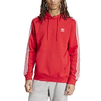 adidas Originals Mens 3 Stripe Hoodie - Red/Red