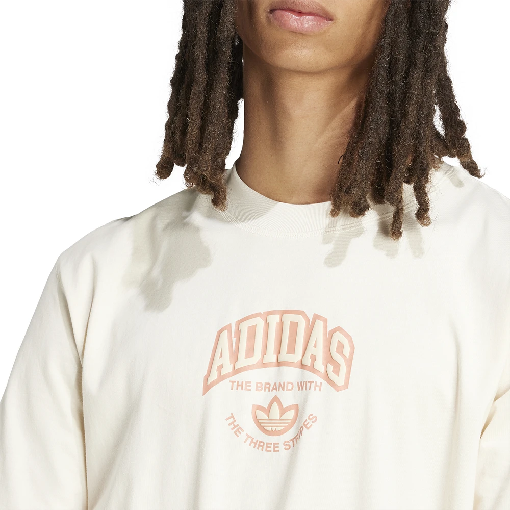 adidas Originals Mens Varsity T-Shirt - Beige/Pink