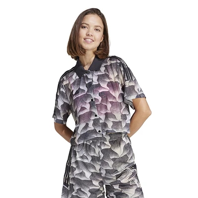 adidas Womens adidas Tiro Print Mesh Summer Shirt - Womens Putty Grey/Multicolor Size L