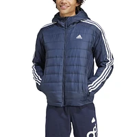 adidas Mens adidas Essentials 3-Strp Insulated Hooded Hybrid Jacket - Mens Ink Size 3XL