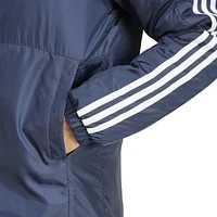 adidas Mens Essentials 3-Stripes Insulated Hooded Jacket - Ink