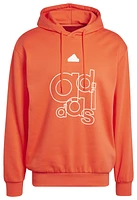 adidas Mens adidas Graphic Print Fleece Hoodie - Mens Bright Red Size S