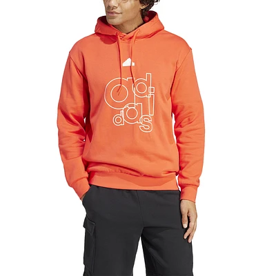 adidas Mens Graphic Print Fleece Hoodie - Bright Red