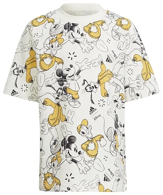 adidas Boys adidas Disney Mickey Mouse T-Shirt - Boys' Preschool Off White/Preloved Yellow/Black Size XS